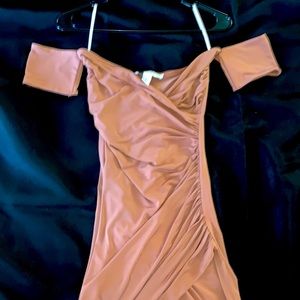 Clay scrunch mini dress
